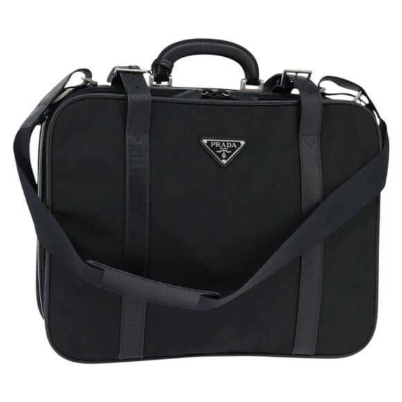 PRADA Business Bag Nylon Black Silver Auth bs30135 - Picture 2 of 16